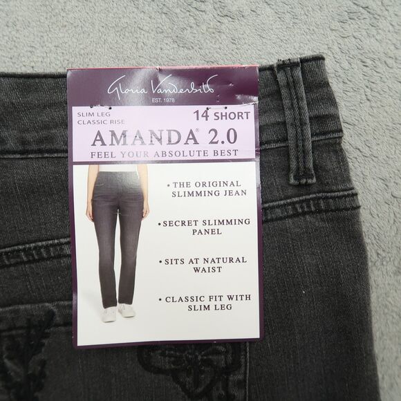 Gloria Vanderbilt Jeans Women's 14S High-Rise Amanda 2.0 Slim Leg 30" Inseam NWT - Picture 10 of 16